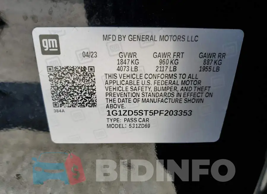 1G1ZD5ST5PF203353 Photo# 12