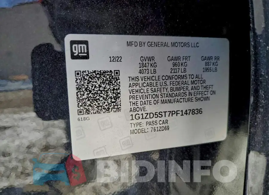 1G1ZD5ST7PF147836 Photo# 13