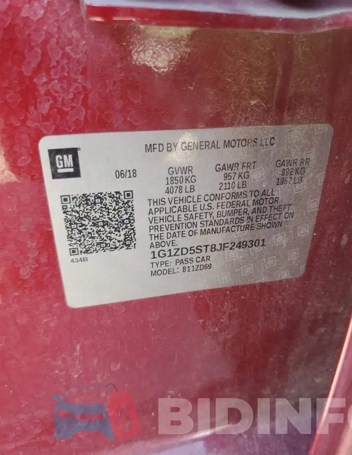 1G1ZD5ST8JF249301 Photo# 13