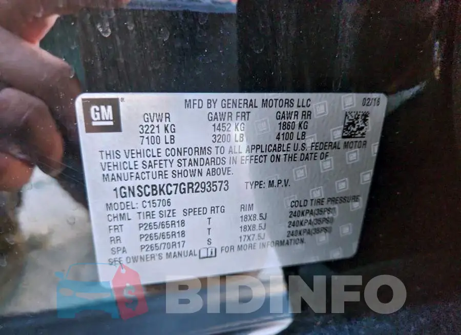 1GNSCBKC7GR293573 Photo# 13