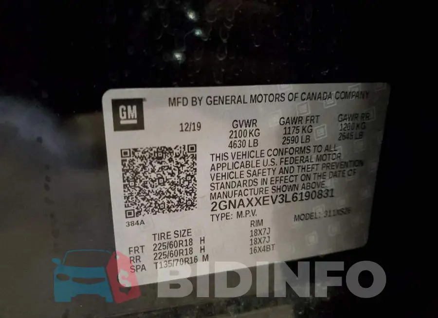 2GNAXXEV3L6190831 Photo# 13