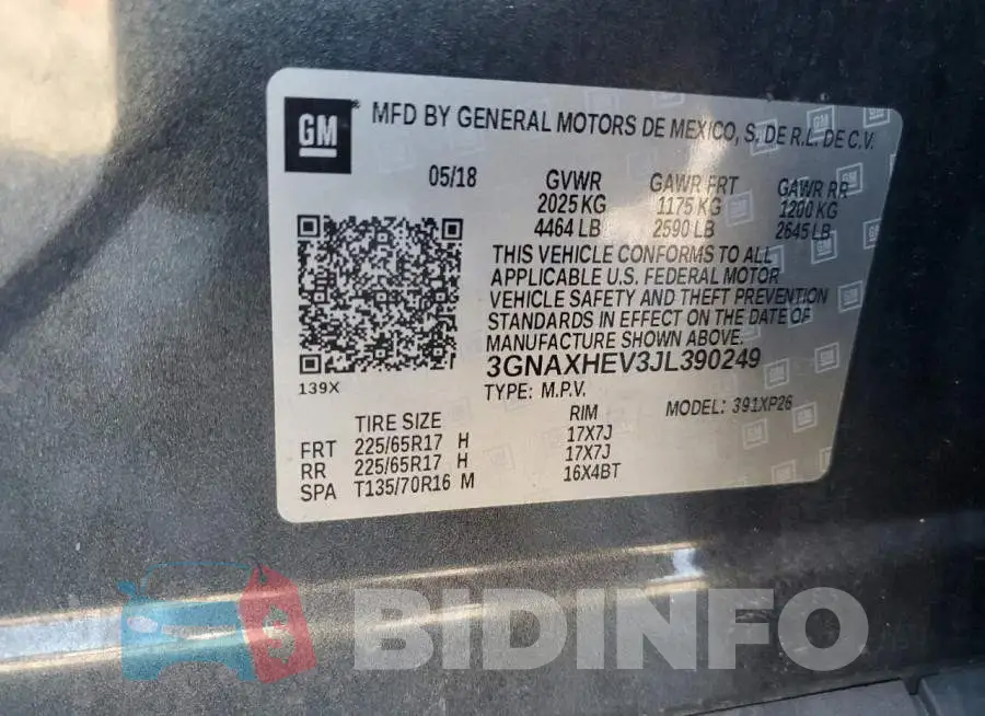 3GNAXHEV3JL390249 Photo# 12