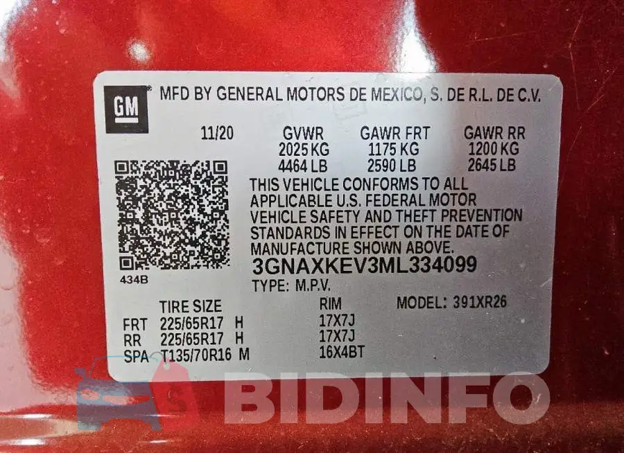 3GNAXKEV3ML334099 Photo# 13