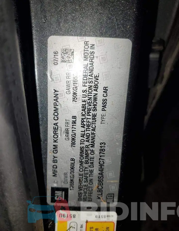 KL8CB6SA4HC717813 Photo# 14