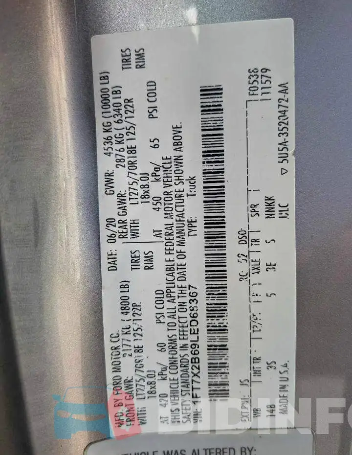 1FT7X2B69LED68367 Photo# 10