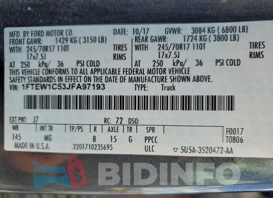1FTEW1C53JFA97193 Photo# 12