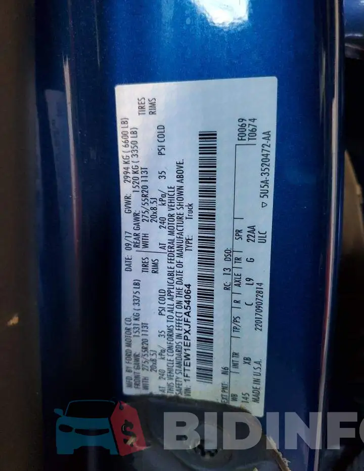1FTEW1EPXJFA54064 Photo# 13