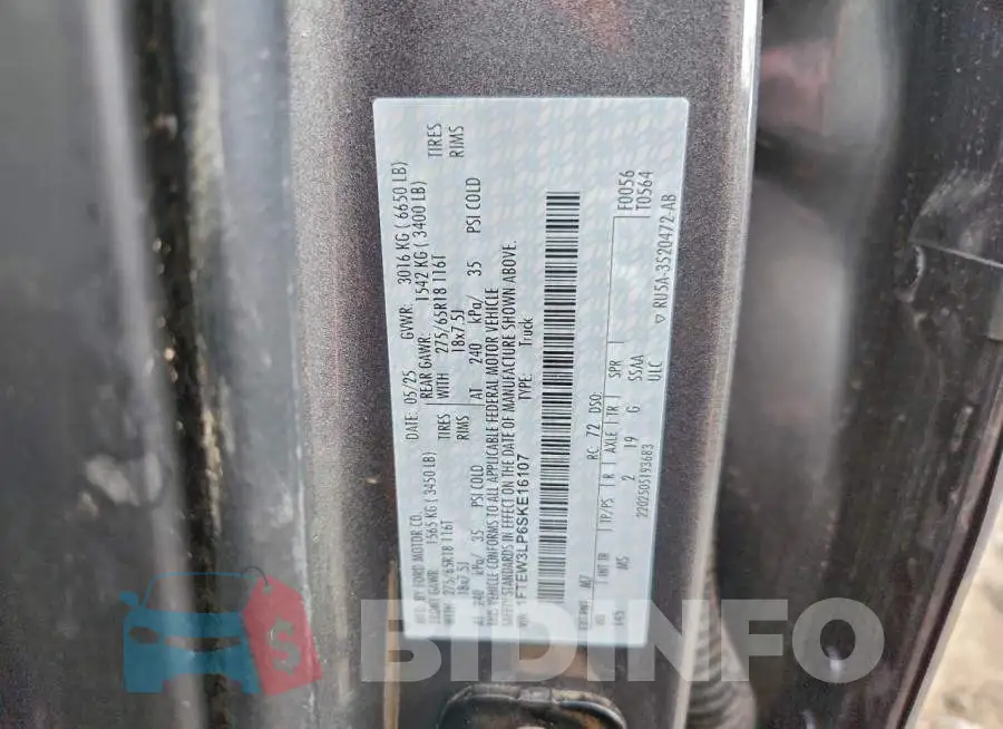 1FTEW3LP6SKE16107 Photo# 13