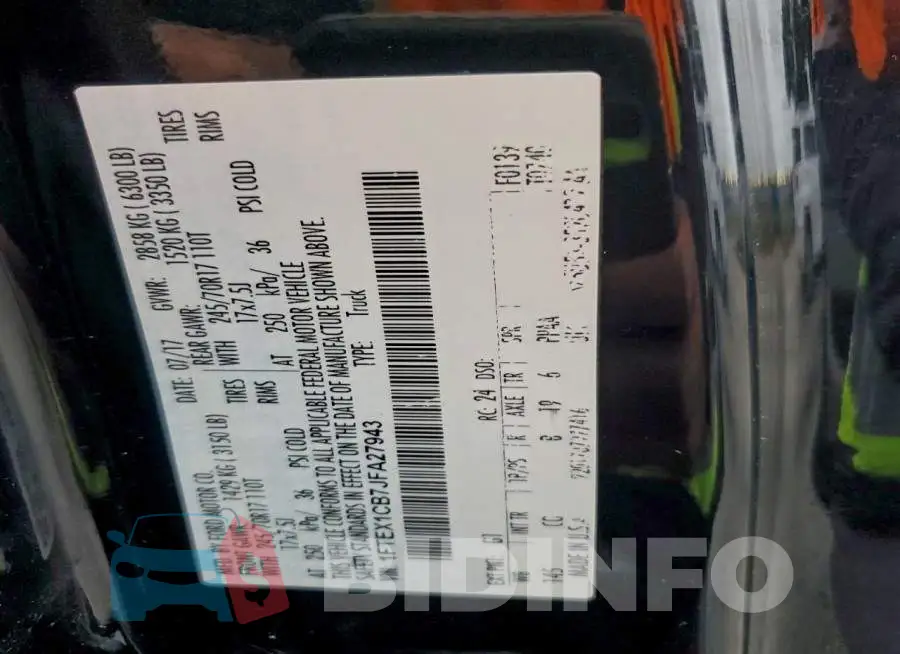 1FTEX1CB7JFA27943 Photo# 12