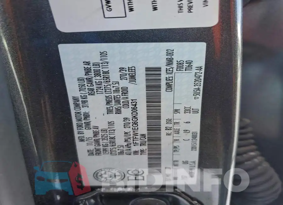 1FTFW1EG6GKD06431 Photo# 12