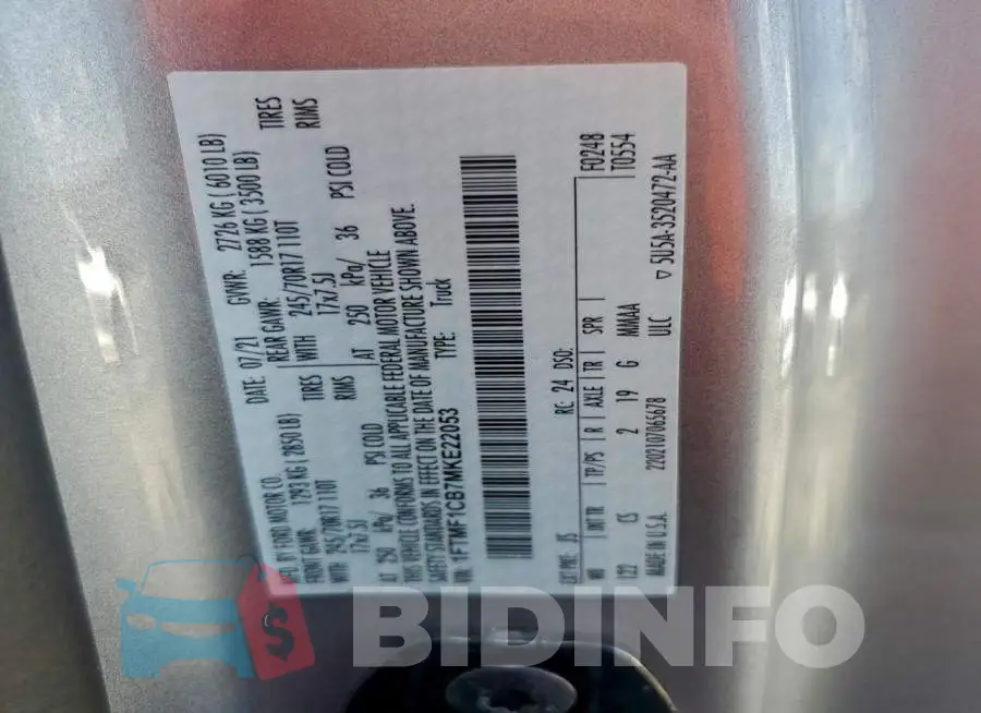 1FTMF1CB7MKE22053 Photo# 13