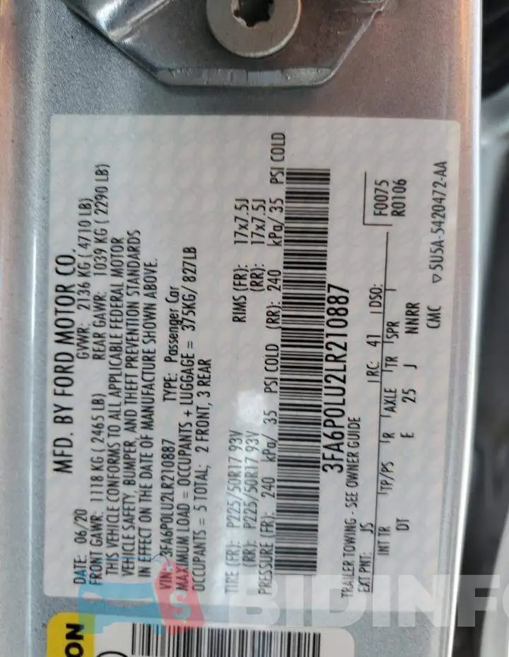 3FA6P0LU2LR210887 Photo# 12
