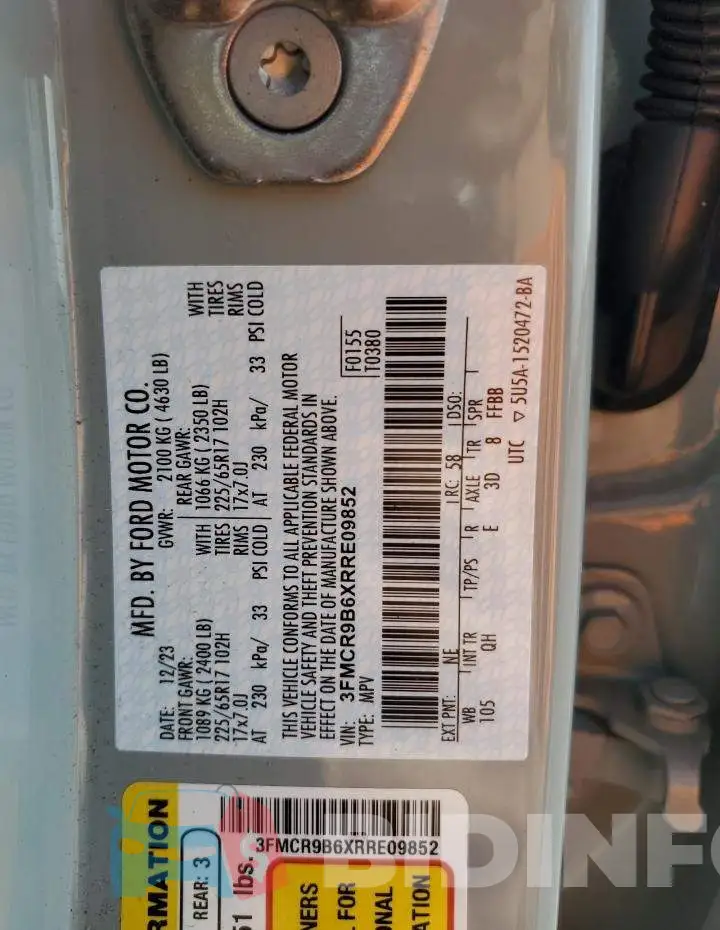 3FMCR9B6XRRE09852 Photo# 14