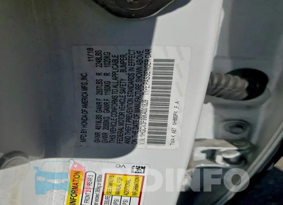 1HGCV3F99KA001829 Photo# 12