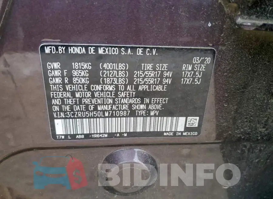 3CZRU5H50LM710987 Photo# 13