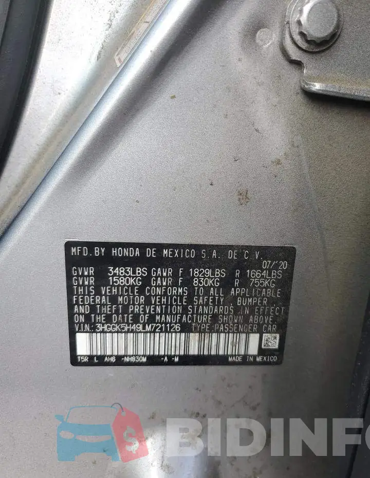 3HGGK5H49LM721126 Photo# 13