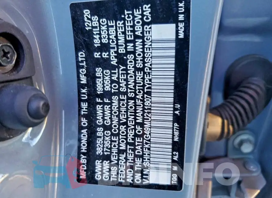 SHHFK7G49MU211807 Photo# 12