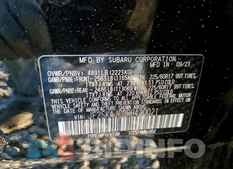 JF2SKAJC0RH420021 Photo# 13
