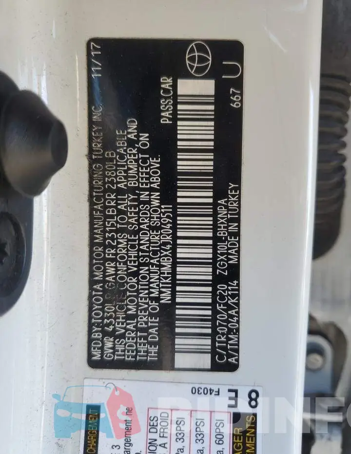 NMTKHMBX4JR049511 Photo# 14