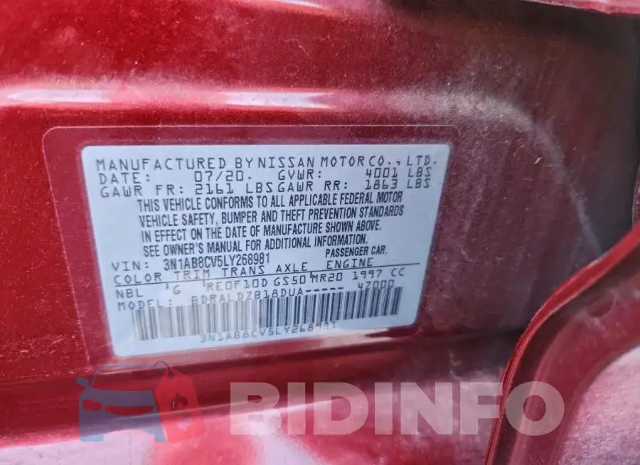 3N1AB8CV5LY268981 Photo# 12