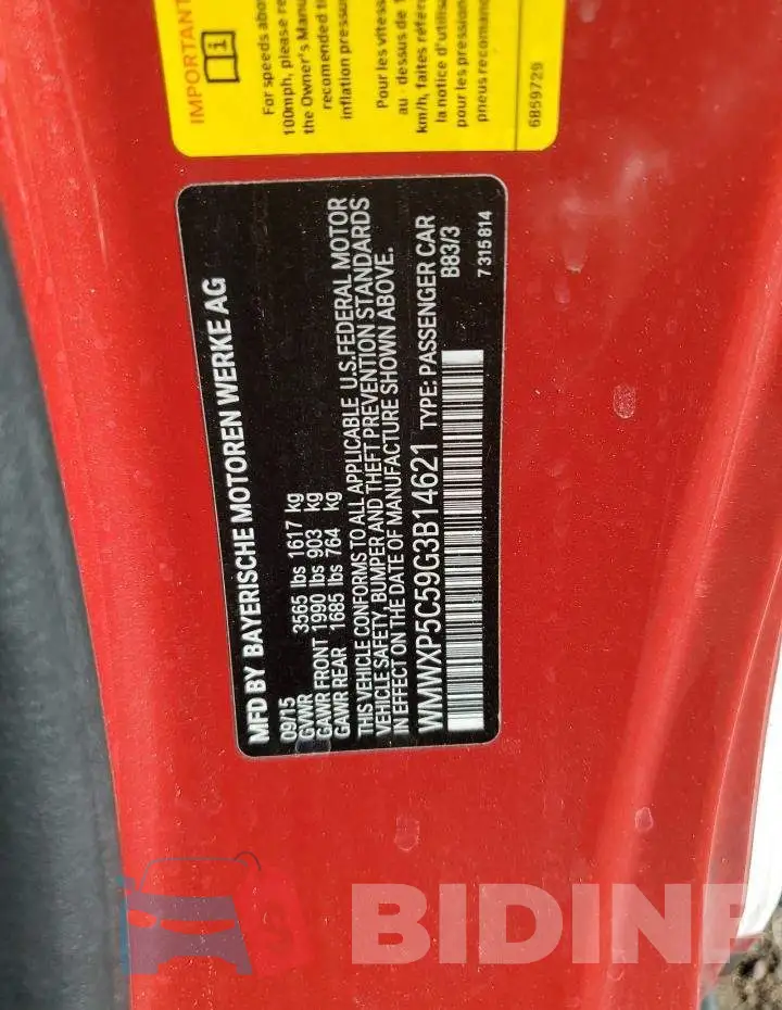 WMWXP5C59G3B14621 Photo# 12