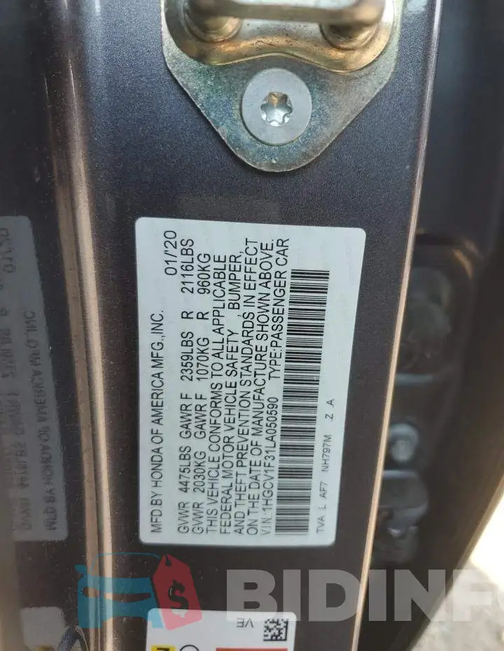 1HGCV1F31LA050590 Photo# 12