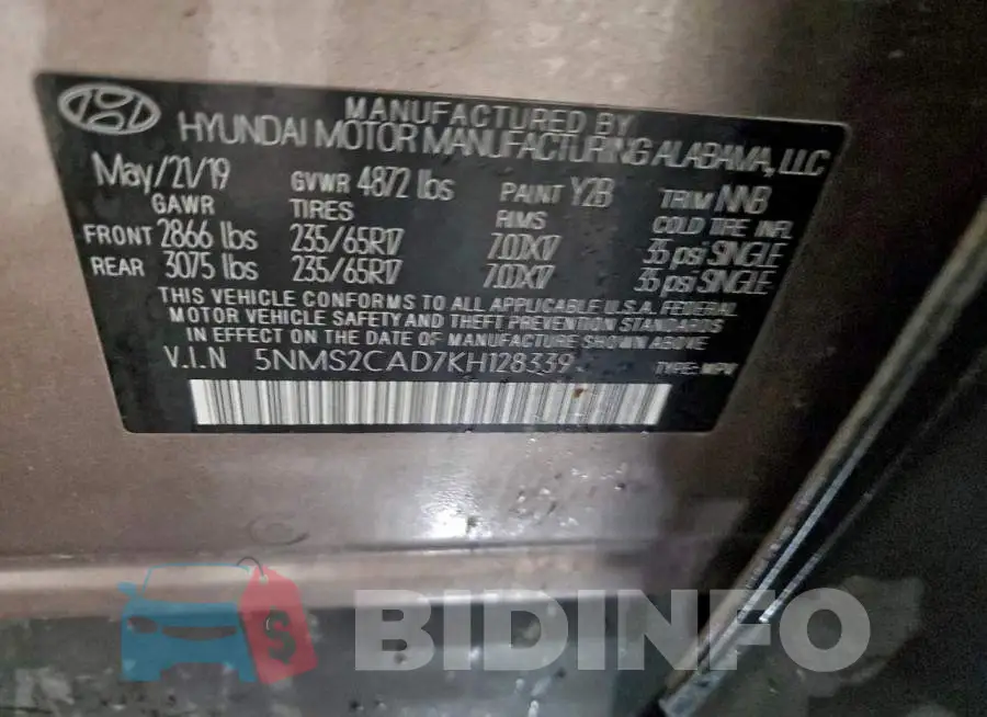 5NMS2CAD7KH128339 Photo# 13