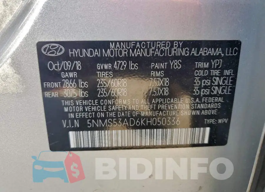 5NMS53AD6KH050336 Photo# 13