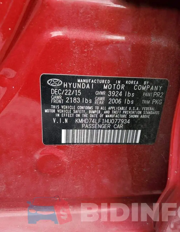 KMHD74LF1HU077934 Photo# 12