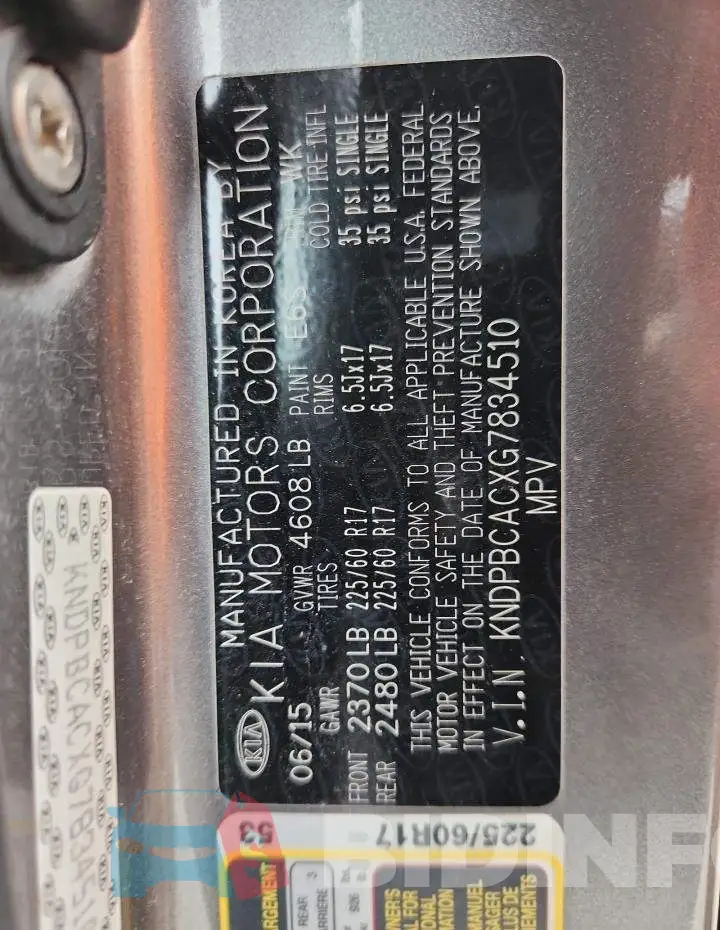 KNDPBCACXG7834510 Photo# 13