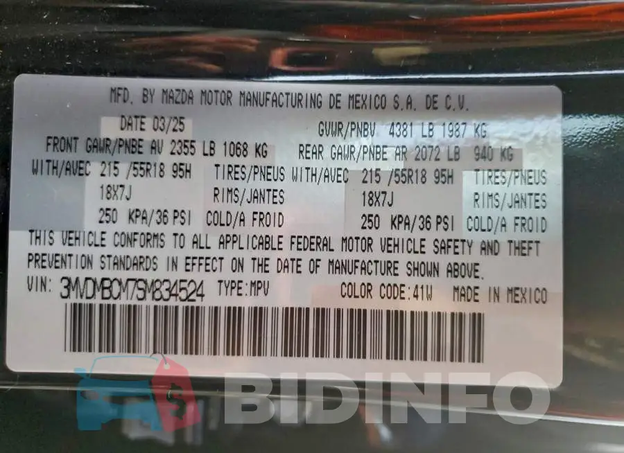 3MVDMBCM7SM834524 Photo# 14