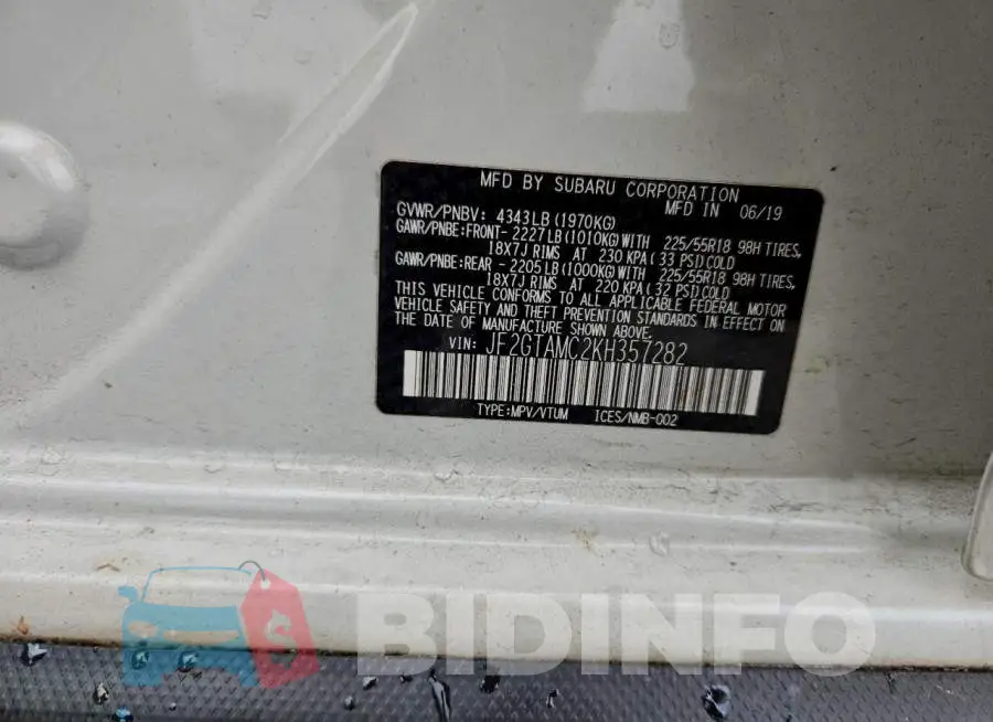 JF2GTAMC2KH357282 Photo# 13