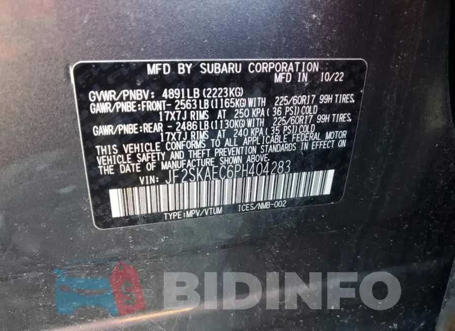 JF2SKAEC6PH404283 Photo# 13