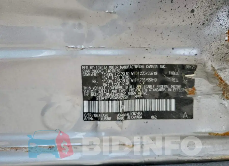 2T3A1RFV6SW582550 Photo# 13