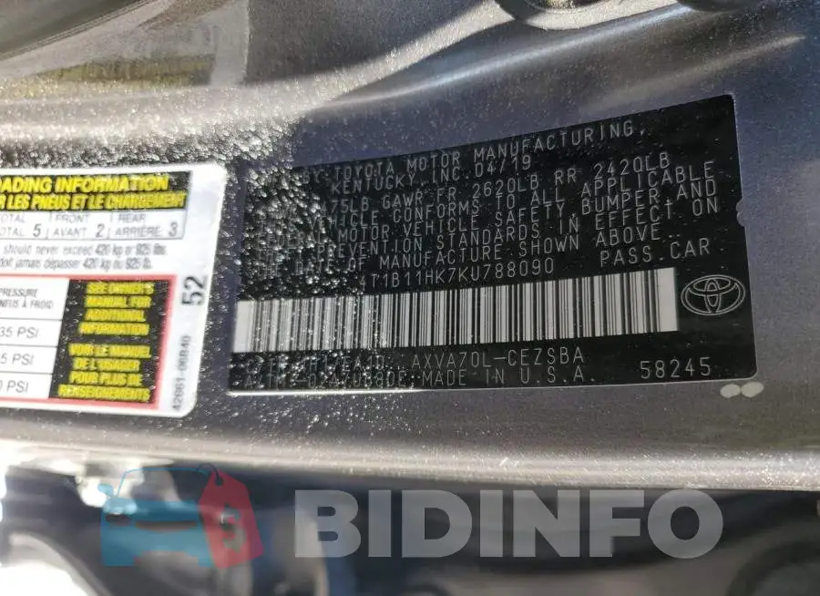 4T1B11HK7KU788090 Photo# 12