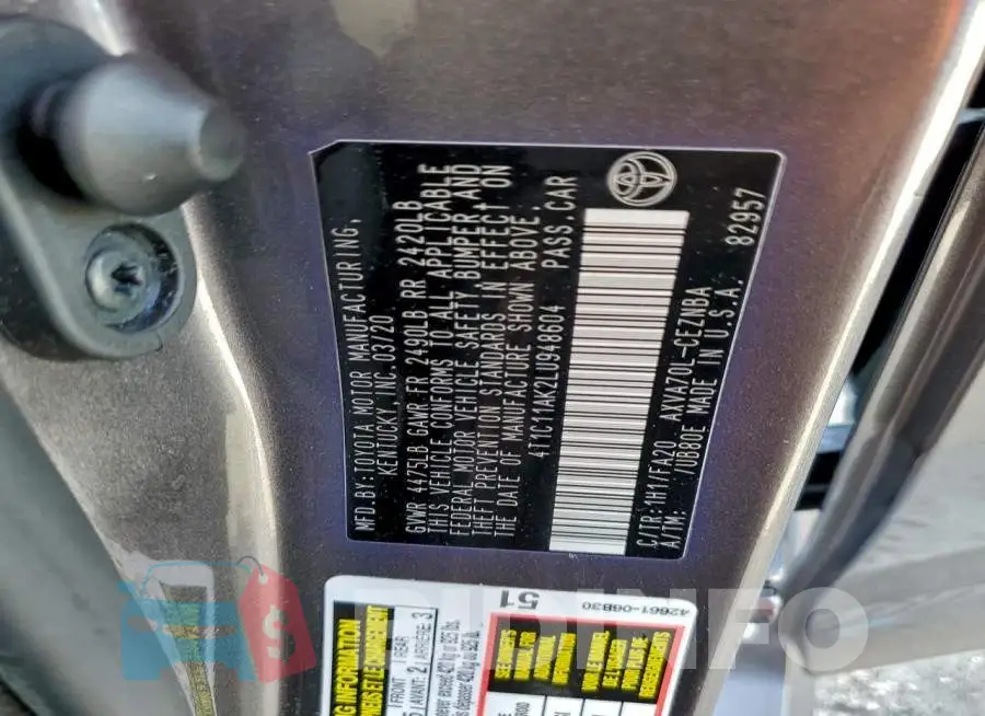 4T1C11AK2LU948604 Photo# 12