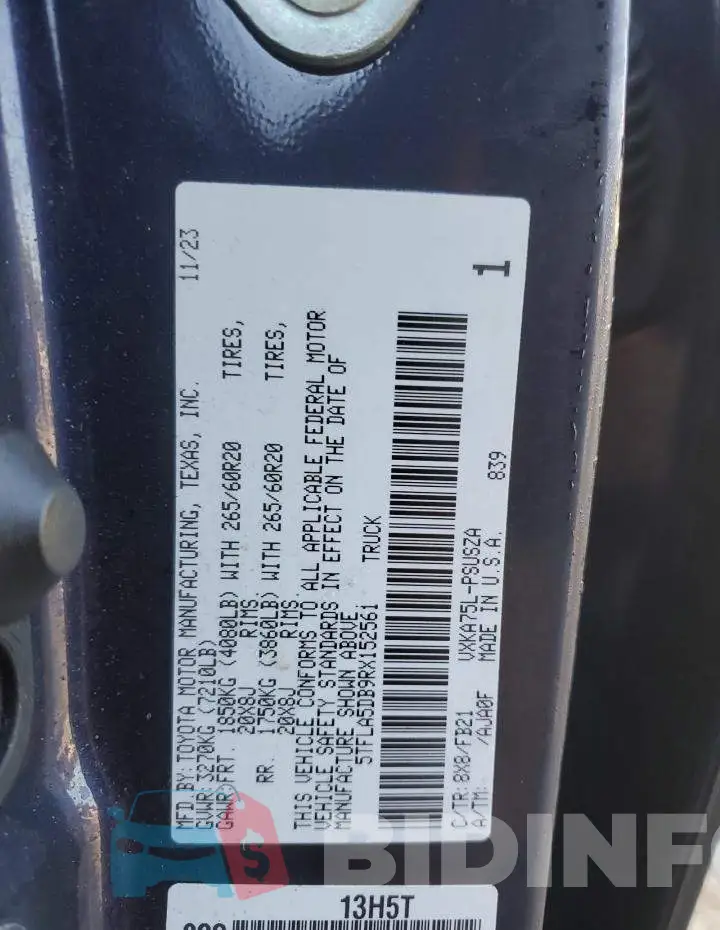 5TFLA5DB9RX152561 Photo# 12