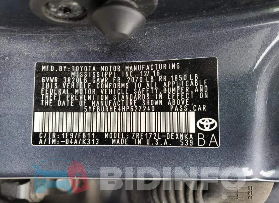 5YFBURHE4HP627240 Photo# 13
