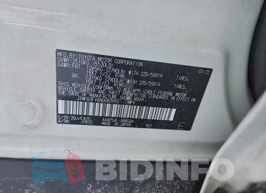 JTMFB3FV6ND083992 Photo# 13