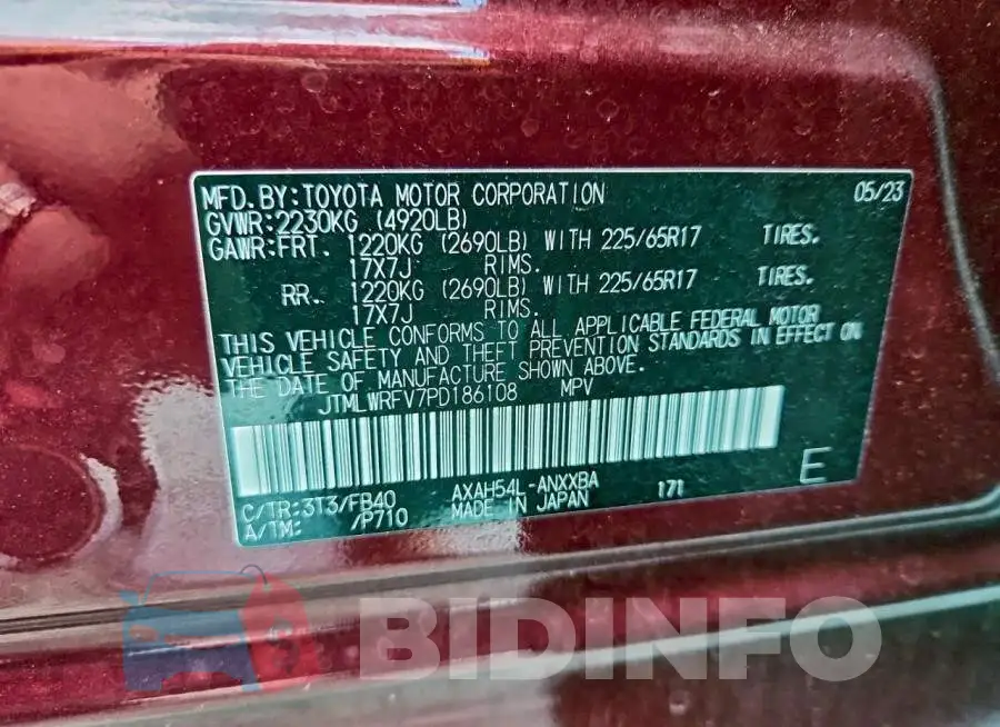 JTMLWRFV7PD186108 Photo# 14