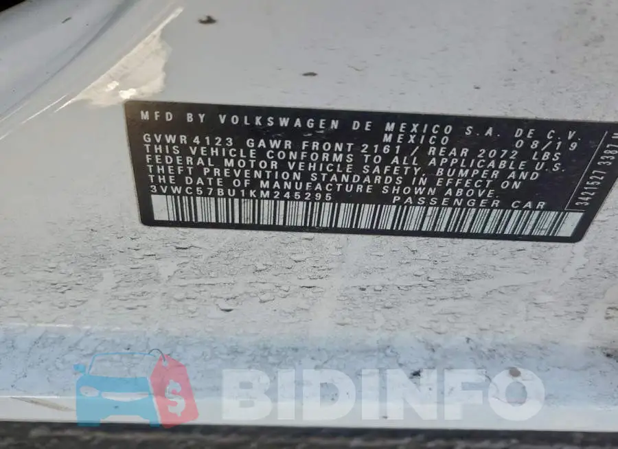 3VWC57BU1KM245295 Photo# 12