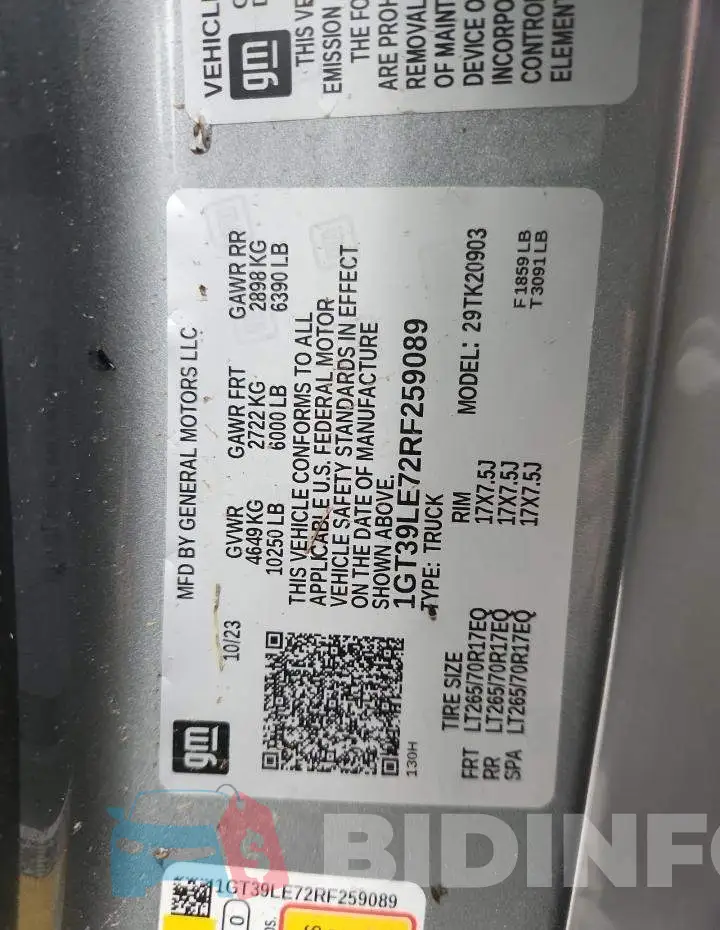 1GT39LE72RF259089 Photo# 12