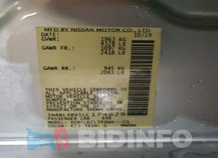 1N4BL4BV1LC174829 Photo# 12