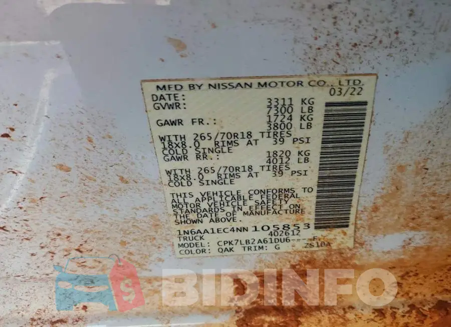 1N6AA1EC4NN105853 Photo# 13