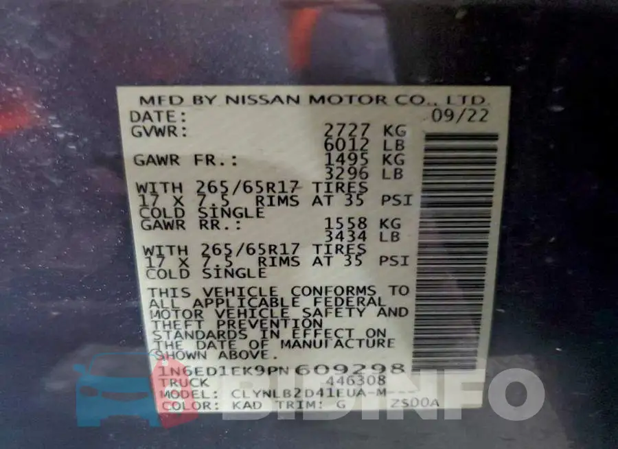 1N6ED1EK9PN609298 Photo# 12