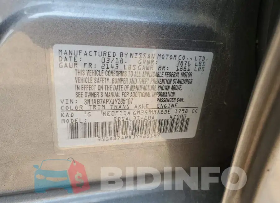 3N1AB7APXJY285187 Photo# 12