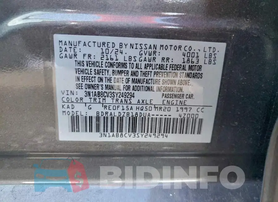 3N1AB8CV3SY249294 Photo# 12