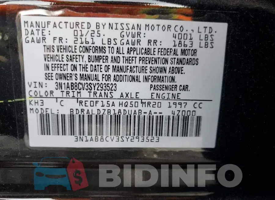 3N1AB8CV3SY293523 Photo# 12