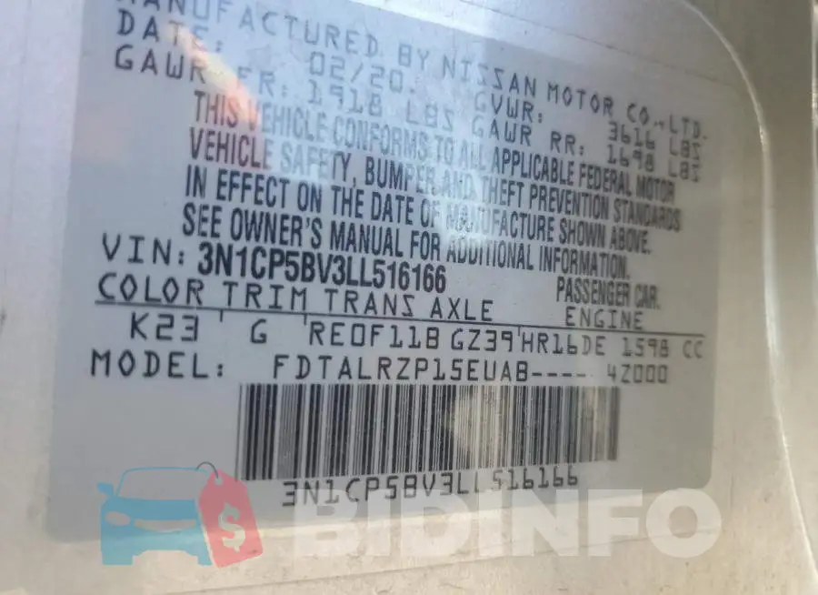 3N1CP5BV3LL516166 Photo# 14