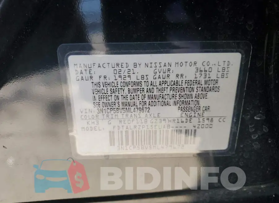 3N1CP5BV5ML479672 Photo# 12